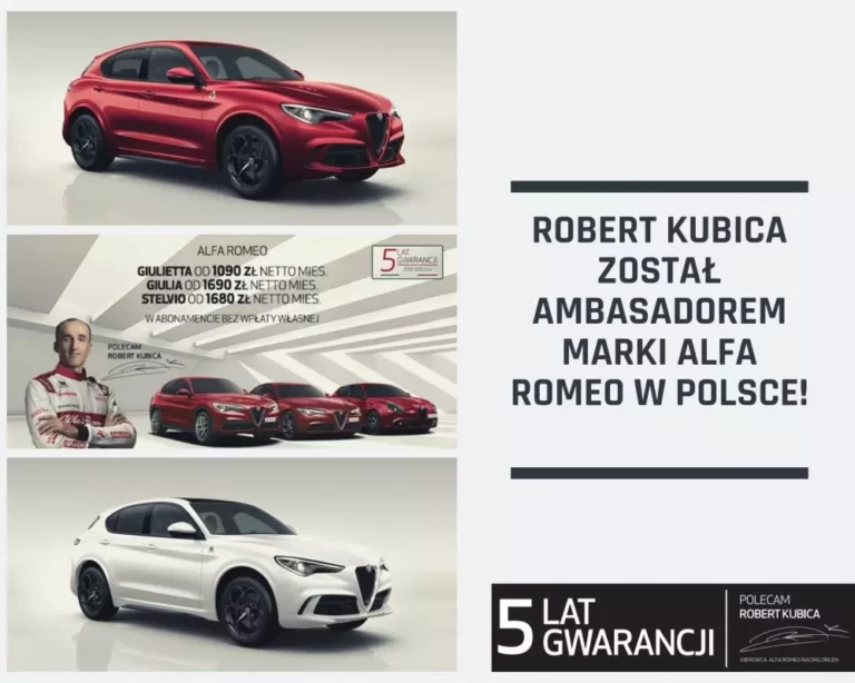 Robert Kubica został ambasadorem marki Alfa Romeo w Polsce!